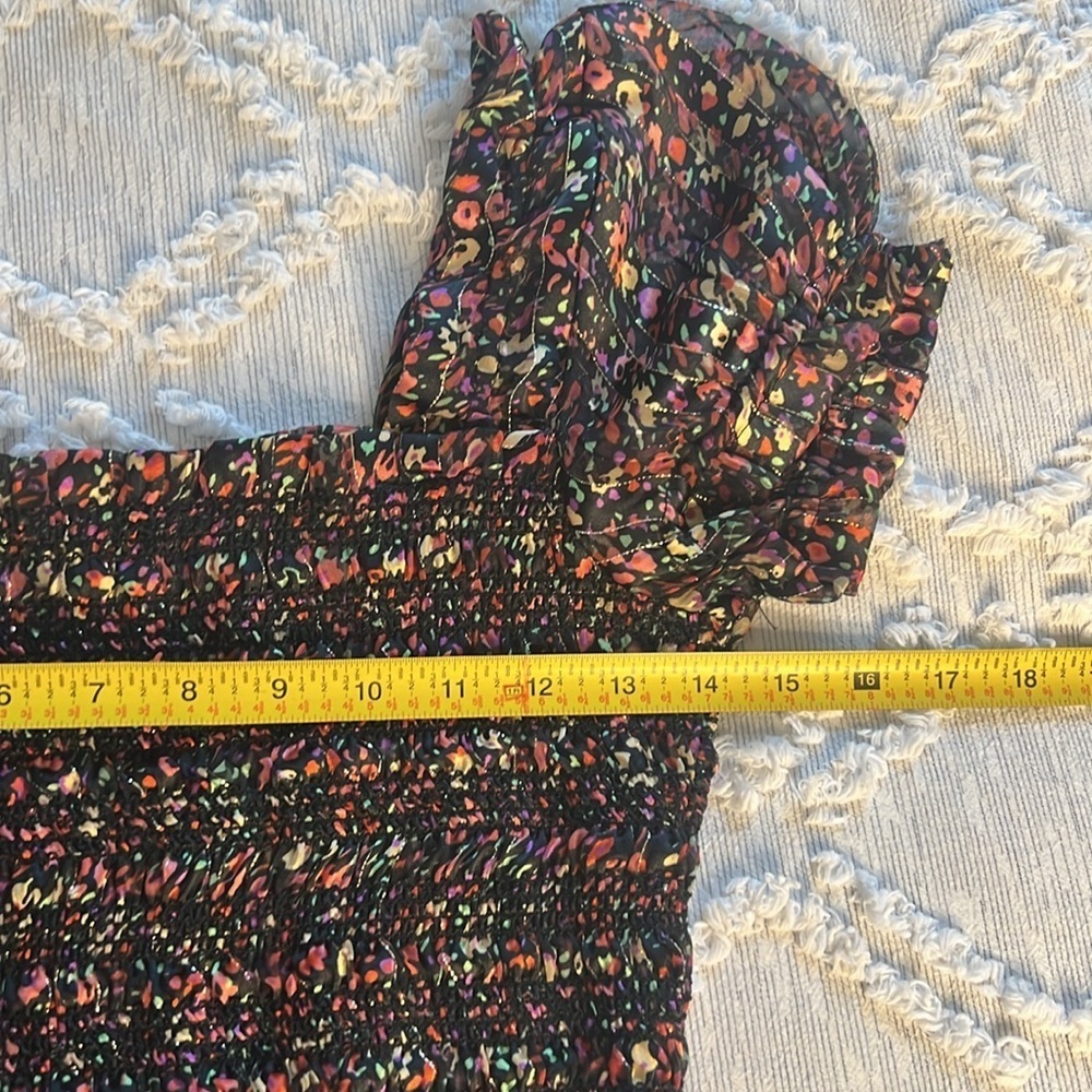 Babydoll Dress Puffed Sleeve Floral Multicolor | S - Picture 9 of 10